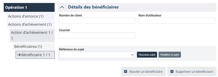 Ajouter ou  supprimer un bénéficiaire